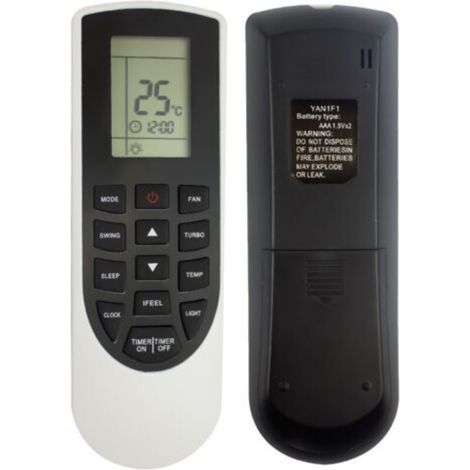Home Télécommande YAN1F1 Remplacement Compatible avec Gree et Sharp Télécommande de Remplacement Universelle Couleur Noir et Blanc (1/5)