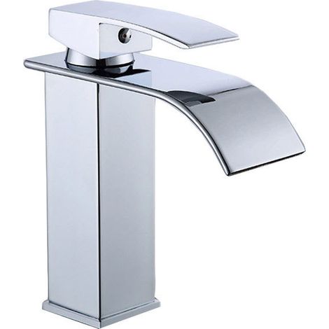 Design élégant en cascade, robinet mélangeur en laiton, options eau chaude et eau froide, robinet chromé 3/8. (1/5)
