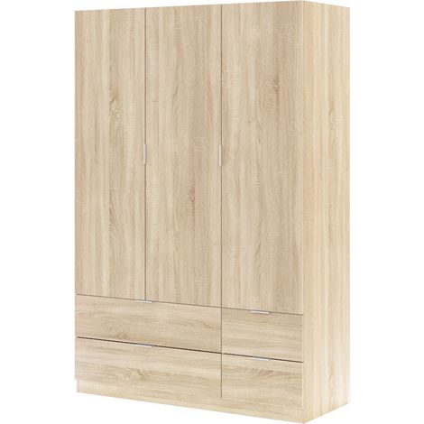 Armario 3 puertas 4 cajones roble (1/3)
