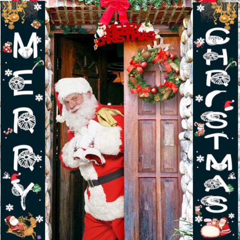 Bannière de porte de Noël, drapeau à suspendre, décorations de Noël, couplet de Noël pour la décoration intérieure (1/5)