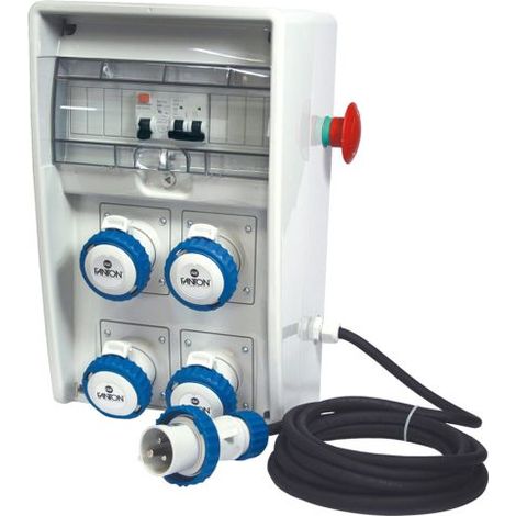 Quadro ULISSE 250 ASC IP65 4 CEE con bottone emergenza e cavo 4m 3kW (1/5)