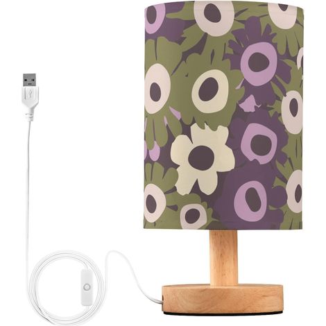 Lampe de table ronde blanche et violette pour salle classe (1/5)
