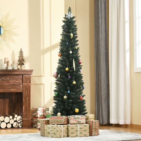 Albero di Natale artificiale HOMCOM, alto 180 cm con 380 rami, decorazione natalizia per interni, Ø56x180 cm, verde