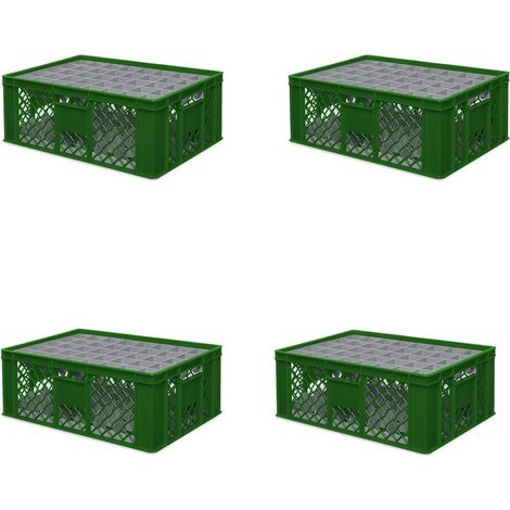 BRB 4x boîte en verre 600x400 mm 40 verres jusqu’à 205 mm de hauteur/diamètre 67 mm, vert