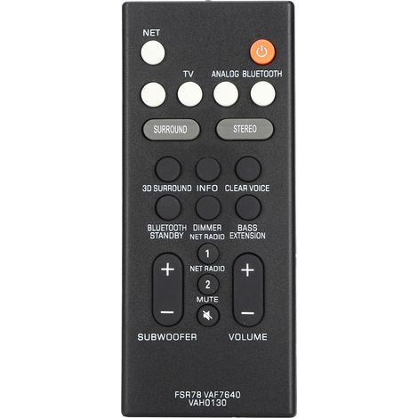 Télécommande de Remplacement pour Barre de Son Yamaha FSR78 VAF7640 VAH0130 (1/5)