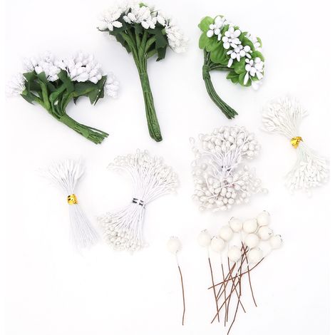 Bouquet De Fleurs Artificielles Blanches - Décoration Mariage Et Maison - Matériau Écologique - Lot De 1 (1/5)