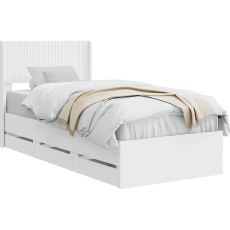 Estructura de cama con almacenamiento y cabecero Blanco vidaXL (1/5)