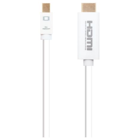 Nanokabel - mini displayport/m zu hdmi/m Kabel - weiß - Länge 2.0 m