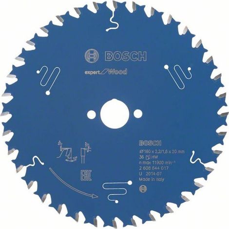 Bosch 2 608 644 017 Kreissägeblatt Expert für Holz, 160 x 20 x 2,2 mm, Zähnezahl 36, 1 Stück