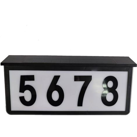 Lampe Solaire Numéro de Porte, Plaque Lumineuse Extérieure pour Adresse, Éclairage LED Jardin et Entrée-lsw (1/5)