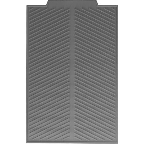 Tapis de table isolant et drainant en silicone gris, pour casseroles, bols et plats. (1/5)