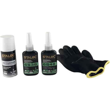 Staloc Fügeverbindung hochfest, für Schraubverbindungen bis M36 - 3er Set 6S38/6S48 + Aktivator Spray (1/5)