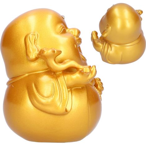 Décoration intérieure Bouddha Maitreya doré mignon - (1/5)
