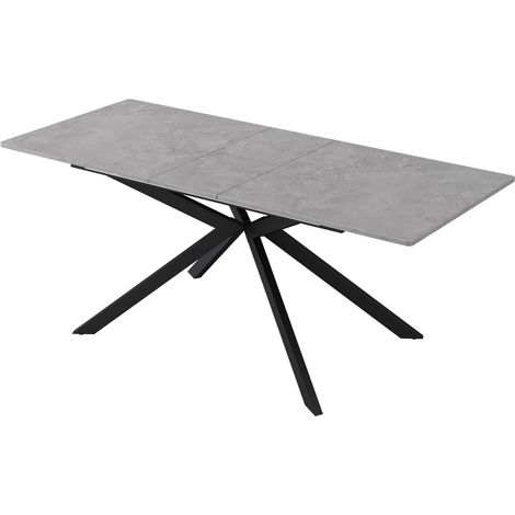 Tavolo da pranzo allungabile automatico 180x70 cm MDF e metallo grigio cemento (1/5)