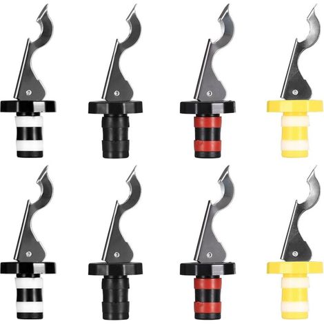 Bouchons à levier, lot de 8, pour bouteilles de vin, d'eau et autres boissons. Bouchons universels réutilisables pour vin, champagne, bière et autres boissons.