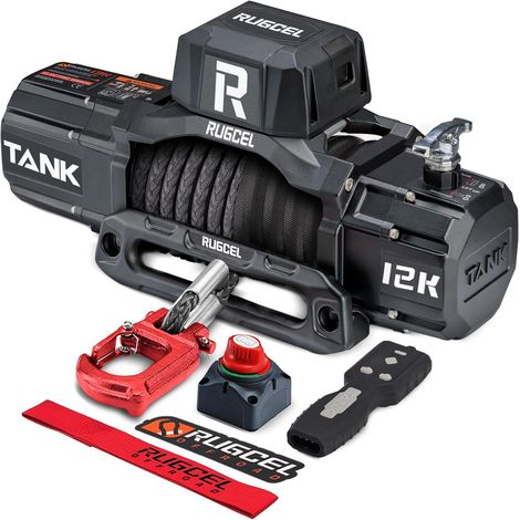 WINCH Treuil Électrique 5443 kg (12000 LBS), 12V CC, IP67 Étanche, Corde Synthétique Φ10,0mm x 26m, Télécommande Sans Fil (1/5)