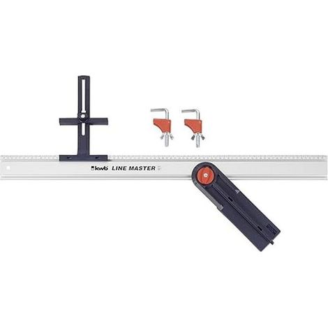 Line Master Kit de 5 pièces Comprenant Un Rail de Guidage, Une équerre de butée, Un Rail de sciage pour scie Circulaire et scie sauteuse et Un Jeu de Pinces-étaux (1/5)
