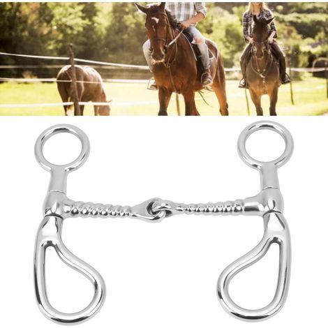 Mors de bride de 125 mm pour cheval, en acier inoxydable, avec anneaux en O. Mors anti-morsure pour élevage équin. (1/5)
