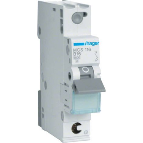 Hager MCS116 interruttore grigio 16 A 1 modulo (1/2)