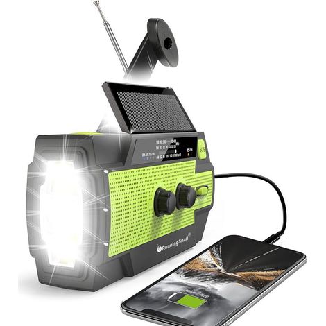 Radio d'urgence solaire à manivelle avec lampe torche, SOS et réception NOAA/AM/FM – Alimentation autonome sans batterie (1/5)