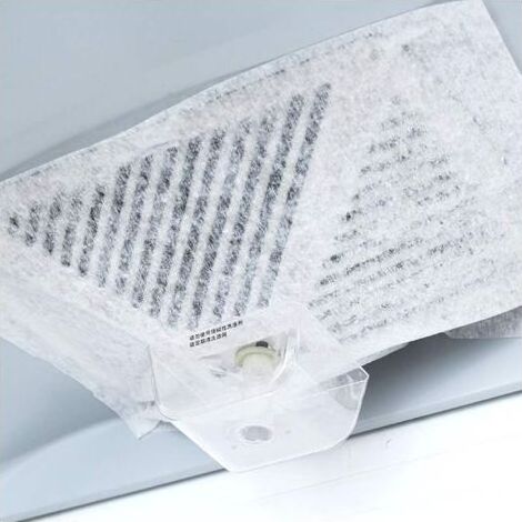 BUNTHAUS PA Lot de 10 autocollants jetables absorbant l'huile pour hotte de cuisine, filtre à membrane résistant aux hautes températures, membrane universelle en maille (1/4)