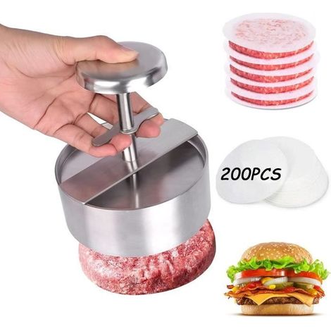 Presse à Burger - MARQUE - Modèle - Acier inoxydable - Antiadhésif - 200 papiers cuisson (1/4)