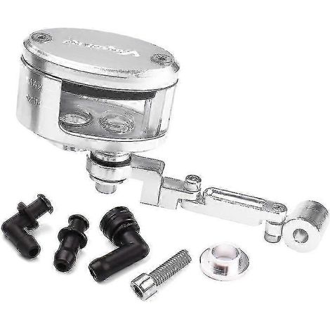 Réservoir d'huile de frein et d'embrayage pour moto avec support, compatible avec Honda Varadero XL1000 XL125 (support argenté). (1/5)