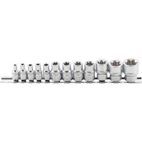 Jeu 12 douilles courtes torx e carre 1/4 et 3/8 profil bgs de e4 à e20