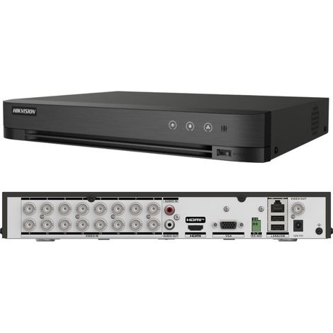 HIkvision Dvr 16Ch 1080p 1U H.265 AcuSense iDS-7216HQHI-M1/XT
