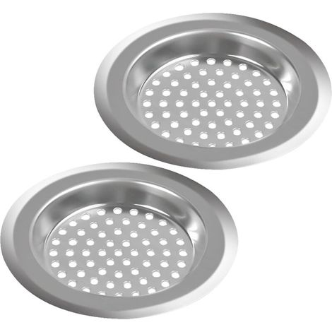 2Pcs Filtre évier Cuisine, Filtre à évier en Acier Inoxydable, Filtre Lavabo Salle de Bain,Grille pour évier Cuisine pour Isoler Les Scories et Empêcher des Débris Obstrués-75mm (1/5)