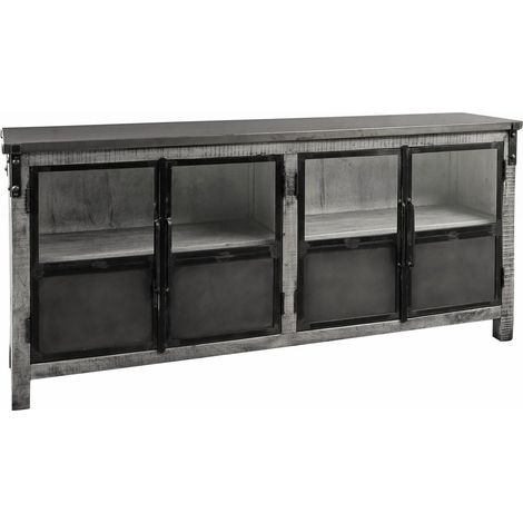 Sideboard Mango 180x40x90 grau lackiert HEAVY INDUSTRY 150