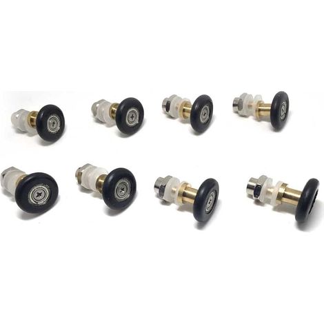 Lot de 8 roulettes pour porte de douche Roues d'extracteur 25 mm (1/5)