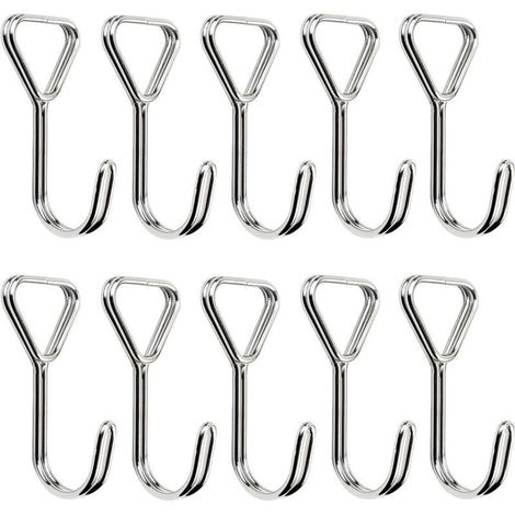 10 Stück Spiralhaken, Spannhaken aus Edelstahl, elastische Bungee-Haken, elastische Spannhaken, für Zelte, Fahrräder, Gepäcksicherung, Befestigungshaken (1/5)
