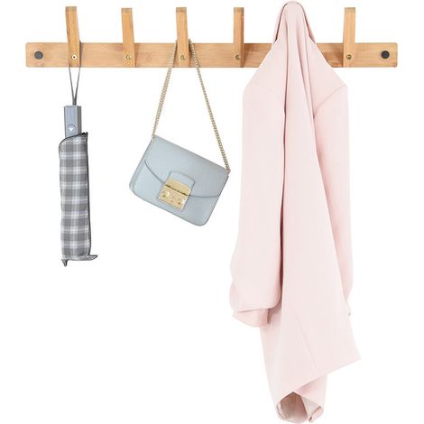 Domo-pack-living Porte-manteau 2-en-1 naturel bambou (1/2)
