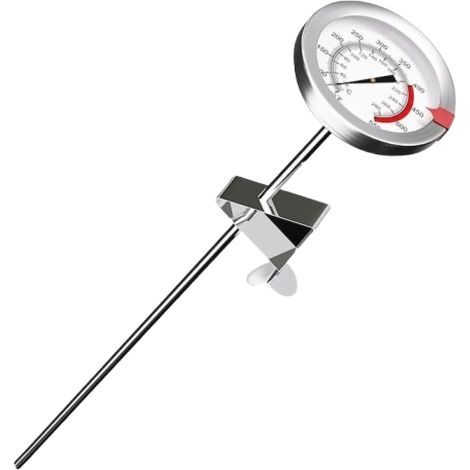 Thermomètre à viande et à huile de cuisson en acier inoxydable de 30 cm avec clip (1/5)