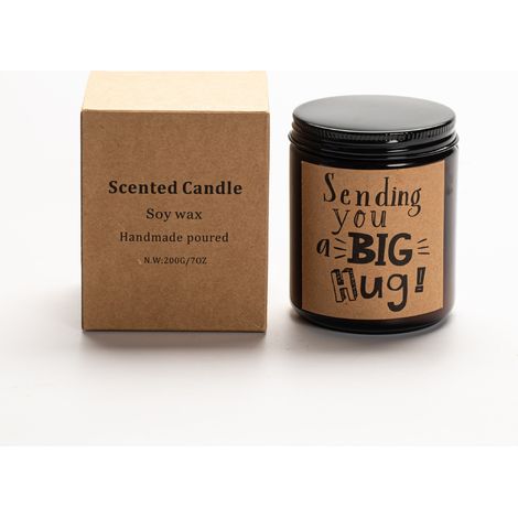 Bougie parfumée cadeau anglais vœux de fête, idée cadeau fête des mères, Thanksgiving, anniversaire, senteur maison, lot de bougies décoratives. (1/5)