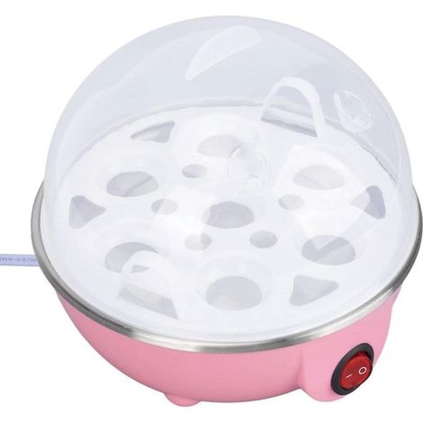 Cuociuova automatico - Capacità 7 uova - Anti-scottatura - Rosa - Cuociuova in camicia sano con misurino.