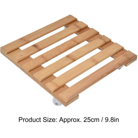 QORVA-Support de base à roulettes pour plantes, carré avec roulette amovible à 360 ° pour pot de fleurs 25x25cm S