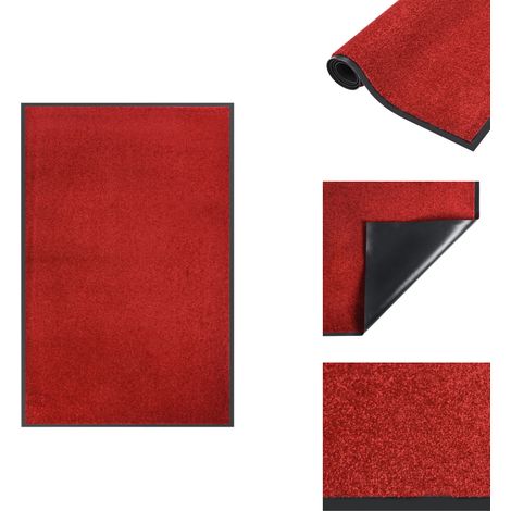 Paillasson Rouge 80x120 cm - Tapis D'entrée - Paillasson Intérieur - Paillasson Extérieur - Tapis Absorbant - Tapis Résistant À L'eau (1/5)