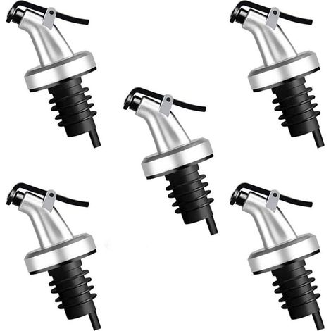 Lot de 5 bouchons doseurs pour huile et vinaigre, parfaits pour assaisonnement et vinaigrettes (1/5)