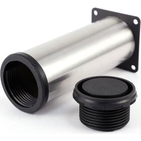 Butée De Porte - Acier Inoxydable Et Silicone - Pour Porte Intérieure - Fixation Adhésive - Hauteur Réglable 30 mm - 2 Pièces (1/4)