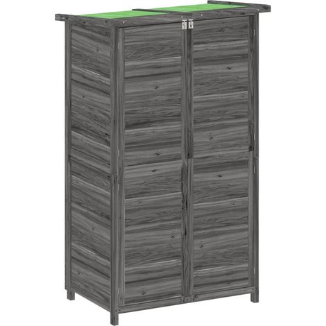 Caseta de jardín caseta almacén caseta exterior caseta para herramientas robusta 83 x 57 x 140 cm madera maciza de pino gris 020022417 (1/5)