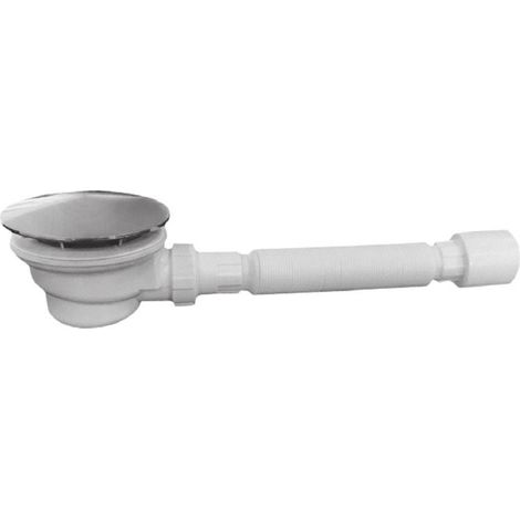 Piletta per piatto doccia acrilico con foro 9cm coperchio cromato kamalu