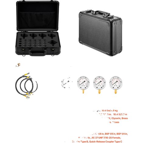 Kit de chargement d'accumulateur d'azote, manomètres de pression hydraulique, compatibilité polyvalente, 5 Jauges (1/2)