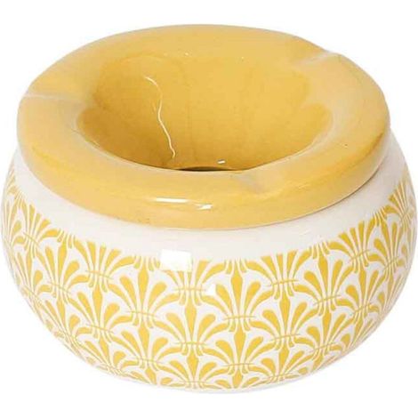 Cendrier Marocain Déco "Royal" 8cm Blanc & Or