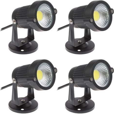 Lot de 4 Spot LED Cob 5W 220V Spots Jardin Orientables Luminaires Extérieur Jardin Terrasse(Blanc Froid) (1/5)
