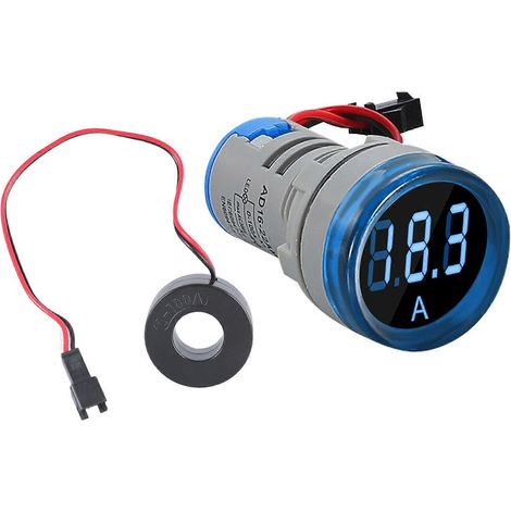 Ampèremètre 100 A, moniteur de courant 0-100 A, voltmètre numérique à grand écran LED, adapté aux panneaux de signalisation, bleu (1/5)