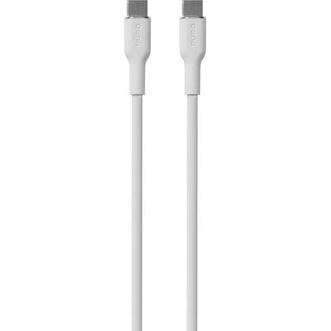 Câble USB-C 60 W en silicone 1,5 m - Blanc (1/2)