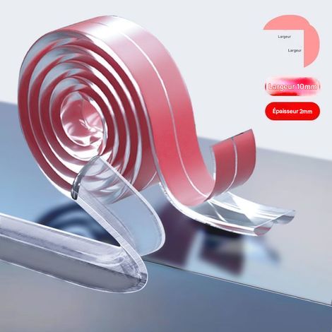 Bande de protection transparente anti-collision pour meubles - 10 mm × 2 mm - Longueur 1 m