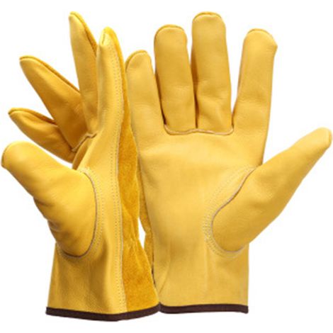 Gants de jardinage en cuir, gants de jardinage anti-épines et anti-coupures, gants de travail respirants et sûrs pour femmes et hommes. (1/5)